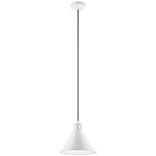 KICHLER 52176WH Zailey 9.5" 1 Light Pendant in White