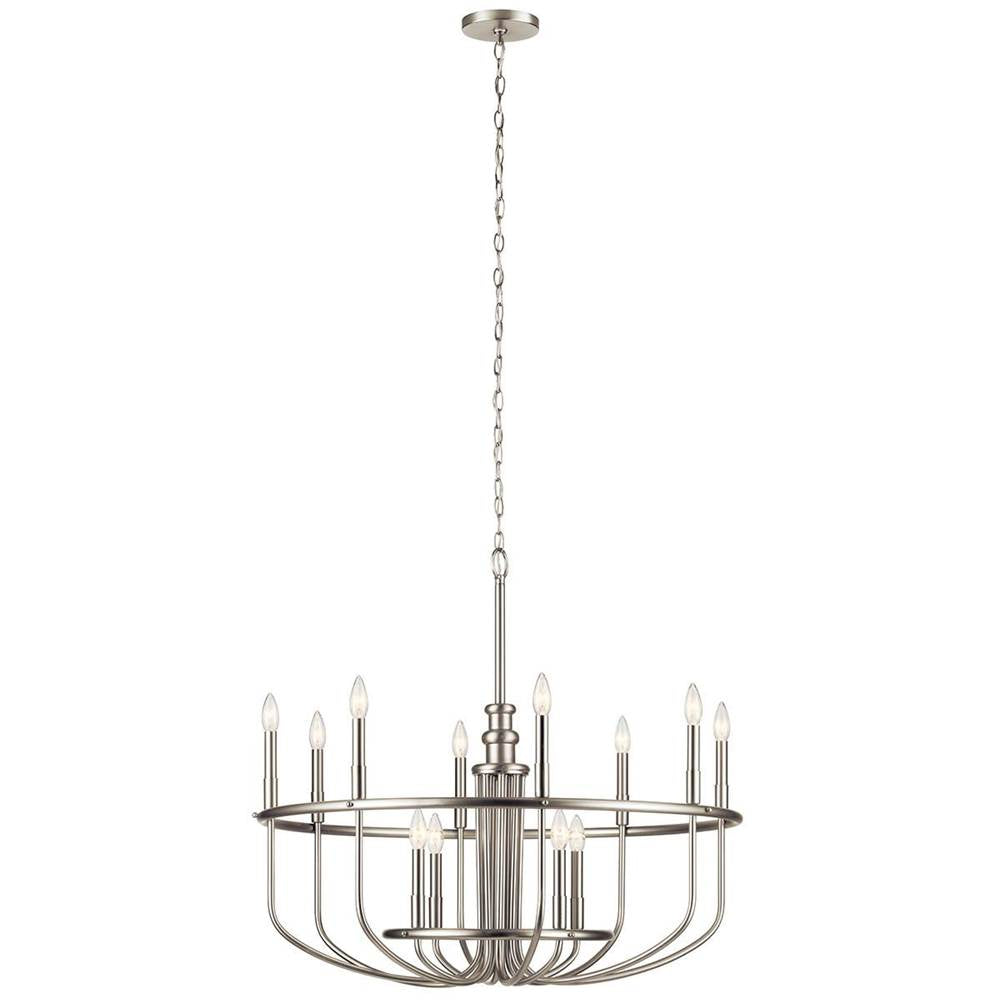 KICHLER 52305NI Capitol Hill 30.75" 12 Light Chandelier in Brushed Nickel