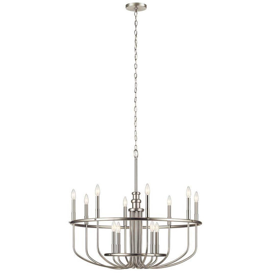 KICHLER 52305NI Capitol Hill 30.75" 12 Light Chandelier in Brushed Nickel