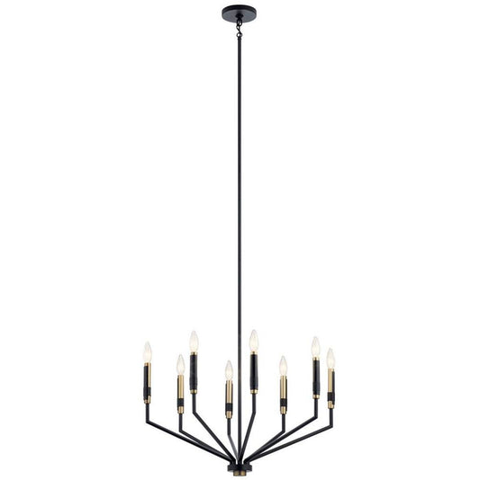KICHLER 52349BK Armand 26 inch 8 Light Chandelier in Black and Bronze Finish