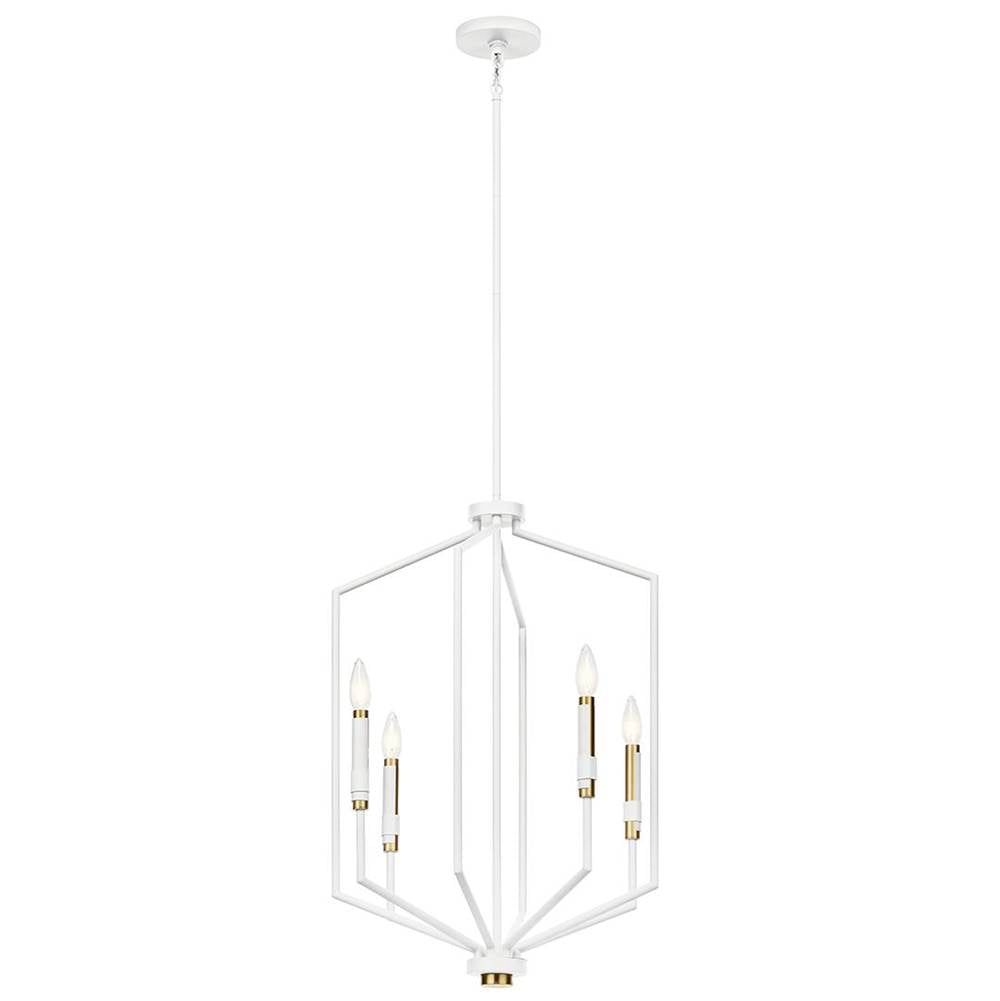 KICHLER 52351WH Armand 27 inch 4 Light Foyer Pendant in White Finish