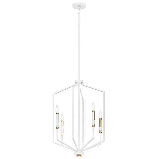 KICHLER 52351WH Armand 27 inch 4 Light Foyer Pendant in White Finish