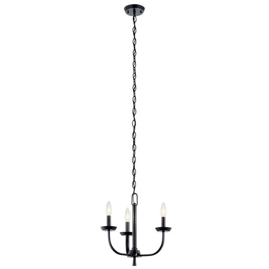 KICHLER 52383BK Kennewick 3 Light Chandelier Brushed Nickel