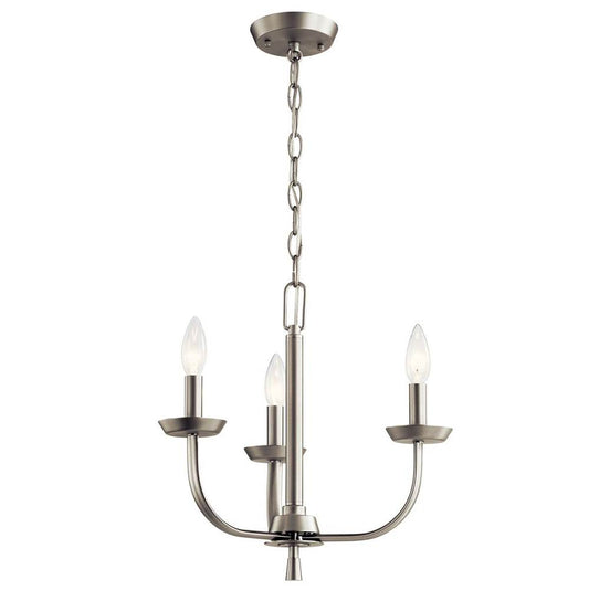 KICHLER 52383NI Kennewick 3 Light Chandelier Brushed Nickel