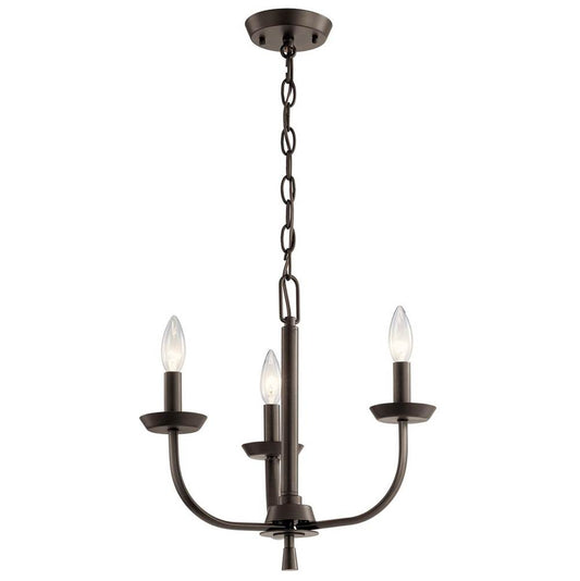 KICHLER 52383OZ Kennewick 3 Light Chandelier Olde Bronze