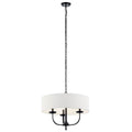 KICHLER 52384BK Kennewick 3 Light Chandelier with White fabric Brushed Nickel