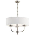 KICHLER 52384NI Kennewick 3 Light Chandelier with White fabric Brushed Nickel