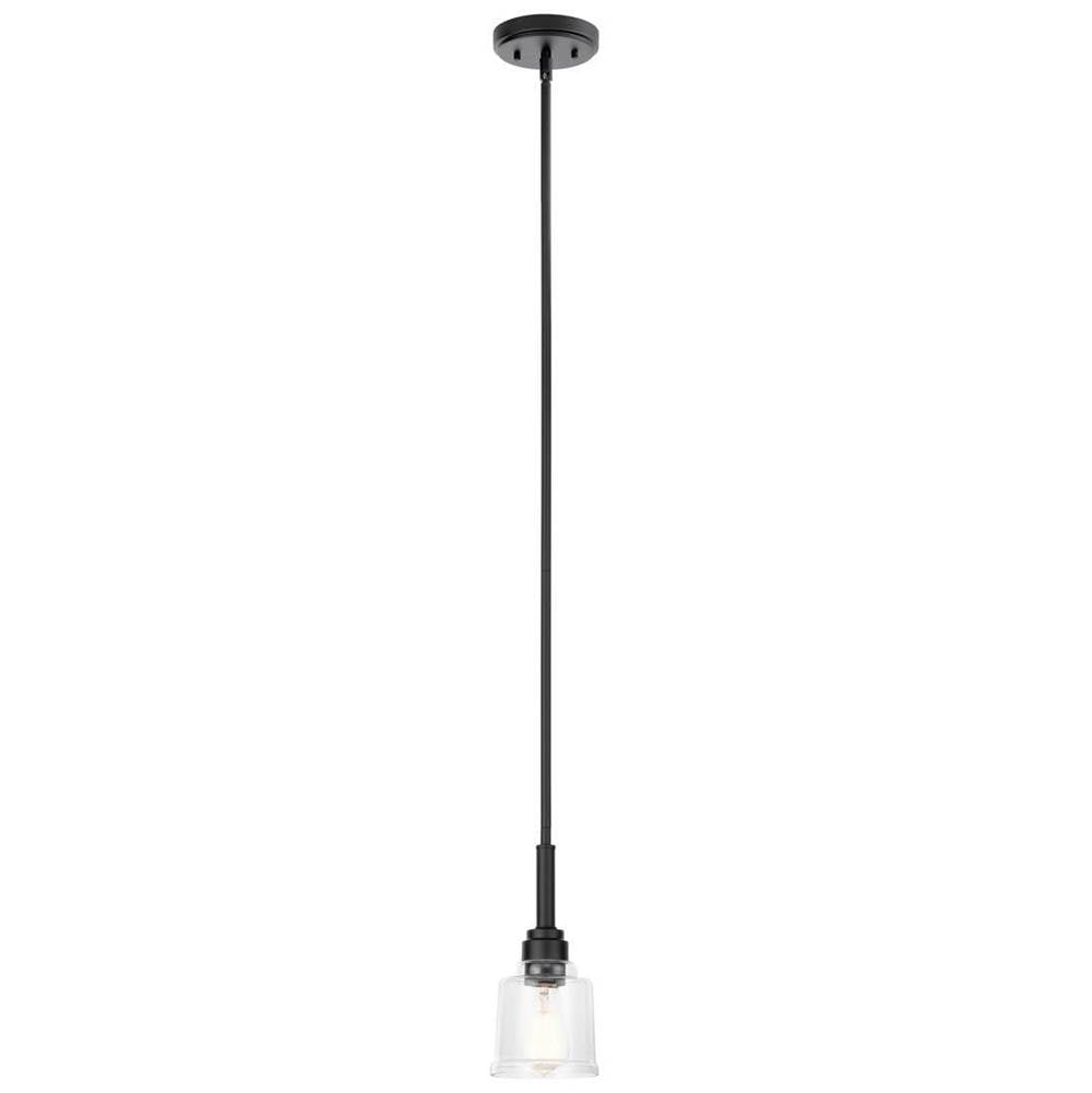 KICHLER 52399BK Aivian 5" 1 Light Mini Pendant with Clear Glass Black
