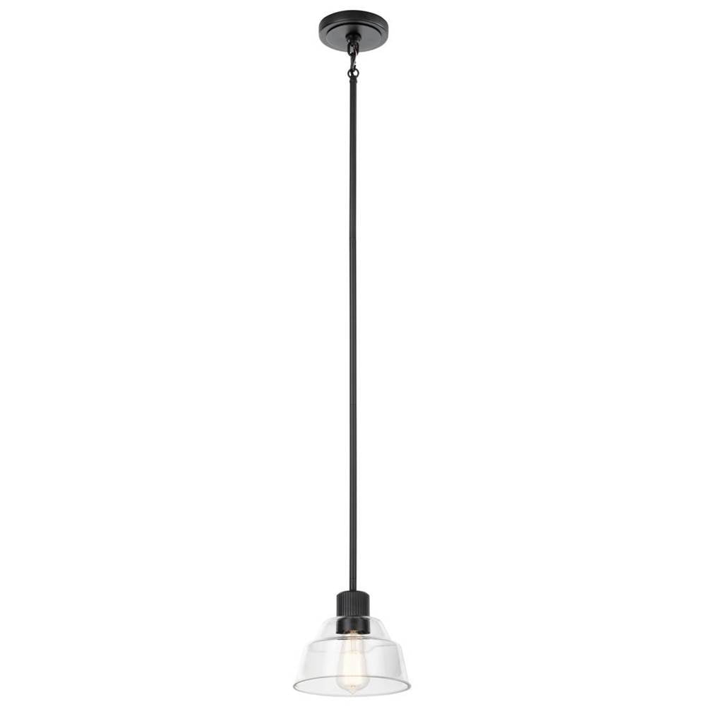 KICHLER 52405BK Eastmont 1 Light Mini Pendant with Clear Glass Black