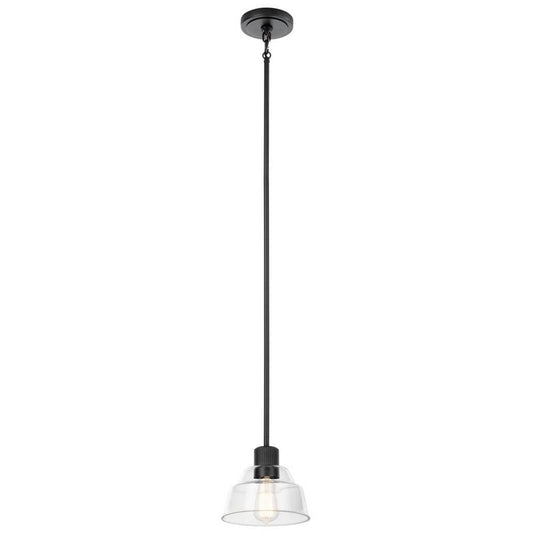 KICHLER 52405BK Eastmont 1 Light Mini Pendant with Clear Glass Black