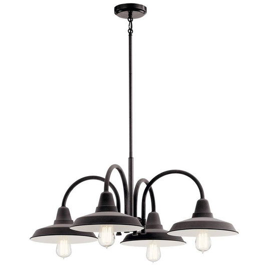 KICHLER 52407WZC Marrus 4 Light Chandelier Weathered Zinc and Anvil Iron