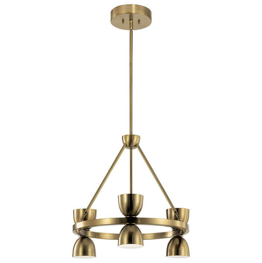 KICHLER 52417BNBLED Baland 22" 6 Light Chandelier Brushed Natural Brass