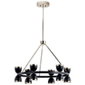 KICHLER 52418BKLED Baland 31" 12 Light Chandelier Black and Polished Nickel