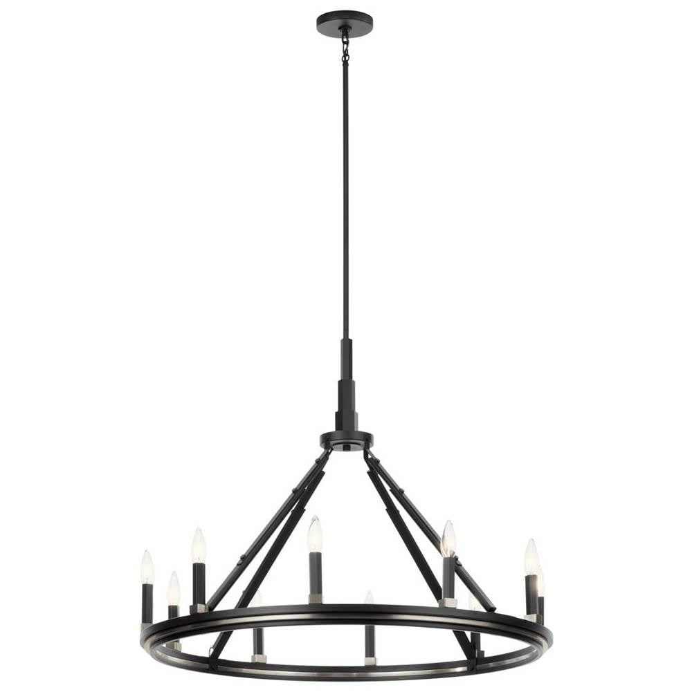 KICHLER 52421BK Emmala 27.50 inch 10 Light Chandelier in Brushed Nickel and Black