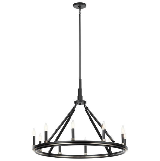 KICHLER 52421BK Emmala 27.50 inch 10 Light Chandelier in Brushed Nickel and Black