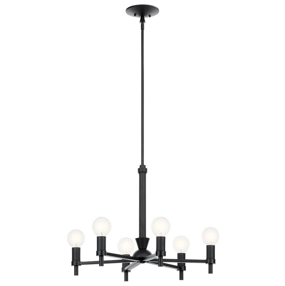 KICHLER 52424BK Torvee 26" 6 Light Chandelier Brushed Natural Brass