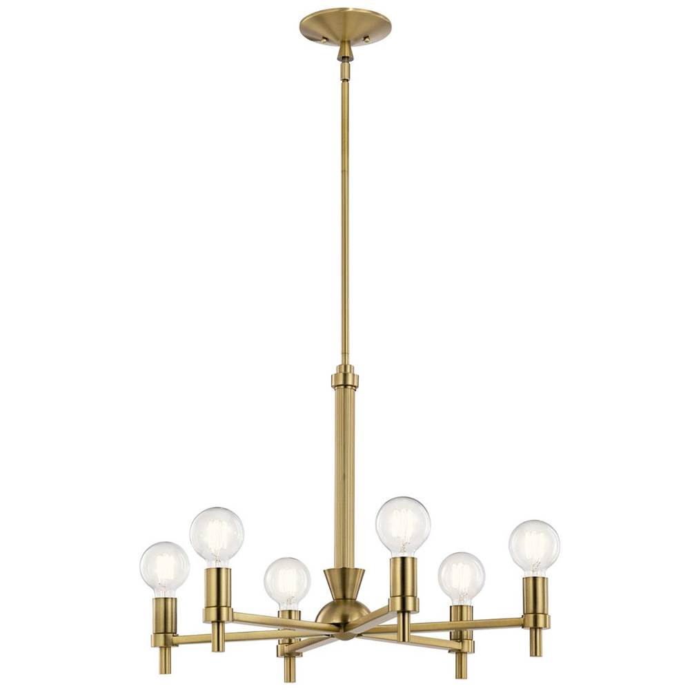 KICHLER 52424BNB Torvee 26" 6 Light Chandelier Brushed Natural Brass