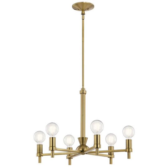 KICHLER 52424BNB Torvee 26" 6 Light Chandelier Brushed Natural Brass
