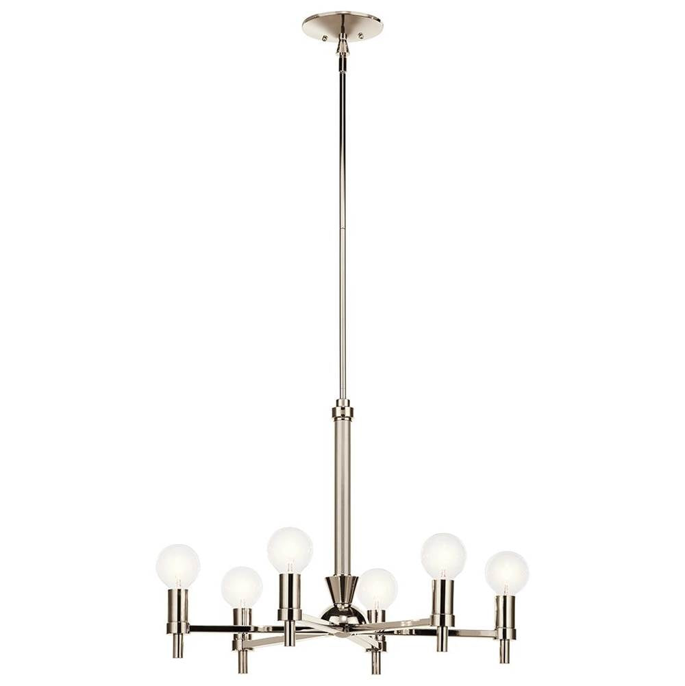 KICHLER 52424PN Torvee 26" 6 Light Chandelier Brushed Natural Brass