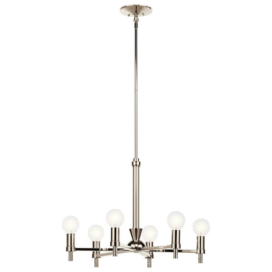KICHLER 52424PN Torvee 26" 6 Light Chandelier Brushed Natural Brass