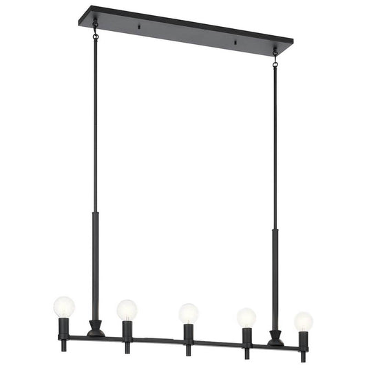 KICHLER 52425BK Torvee 42" 5 Light Linear Chandelier Brushed Natural Brass