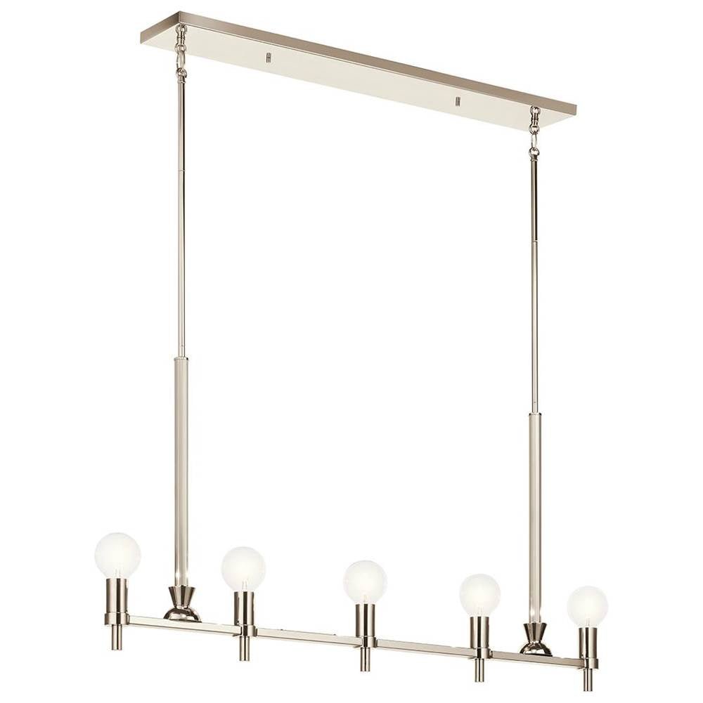 KICHLER 52425PN Torvee 42" 5 Light Linear Chandelier Brushed Natural Brass
