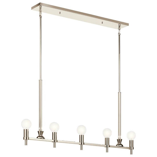 KICHLER 52425PN Torvee 42" 5 Light Linear Chandelier Brushed Natural Brass