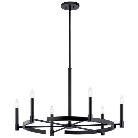 KICHLER 52427BK Tolani 6 Light Chandelier Black
