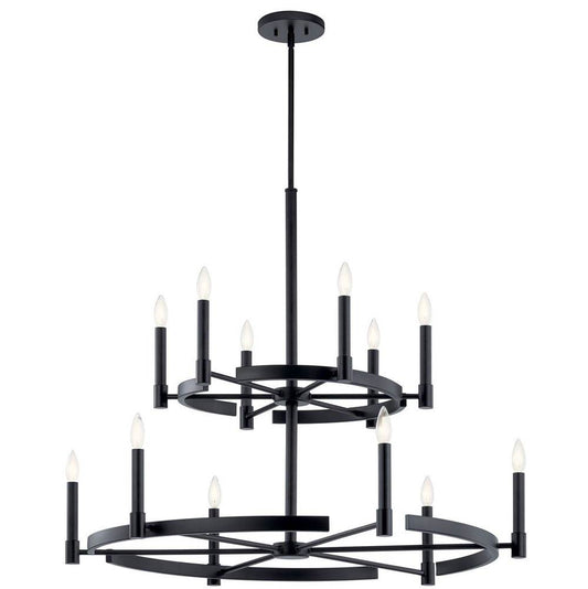 KICHLER 52428BK Tolani 12 Light Chandelier Black