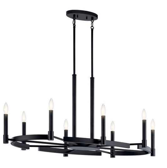 KICHLER 52429BK Tolani 8 Light Oval Chandelier Black