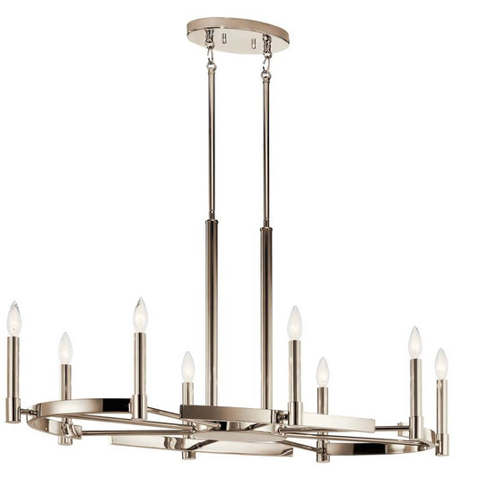 KICHLER 52429PN Tolani 8 Light Oval Chandelier Polished Nickel