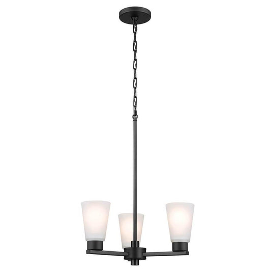 KICHLER 52435BK Stamos Chandelier 3 Light - Black