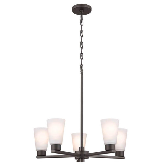 KICHLER 52436OZ Stamos Chandelier 5 Light - Olde Bronze