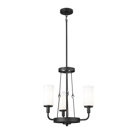 KICHLER 52450BKT Vetivene 20" 3 Light Chandelier Textured Black