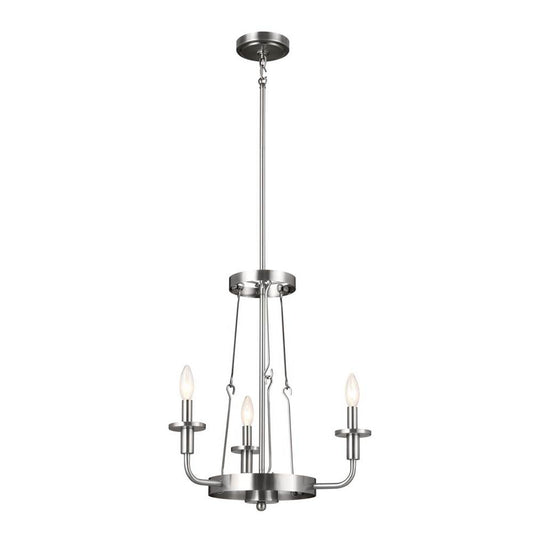 KICHLER 52450CLP Vetivene 20" 3 Light Chandelier Classic Pewter