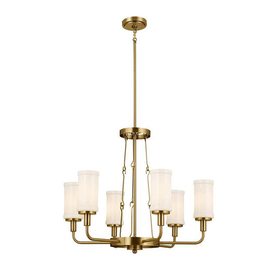 KICHLER 52451NBR Vetivene 29" 6 Light Chandelier Natural Brass