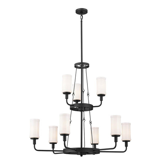 KICHLER 52452BKT Vetivene 40" 9 Light Chandelier Textured Black
