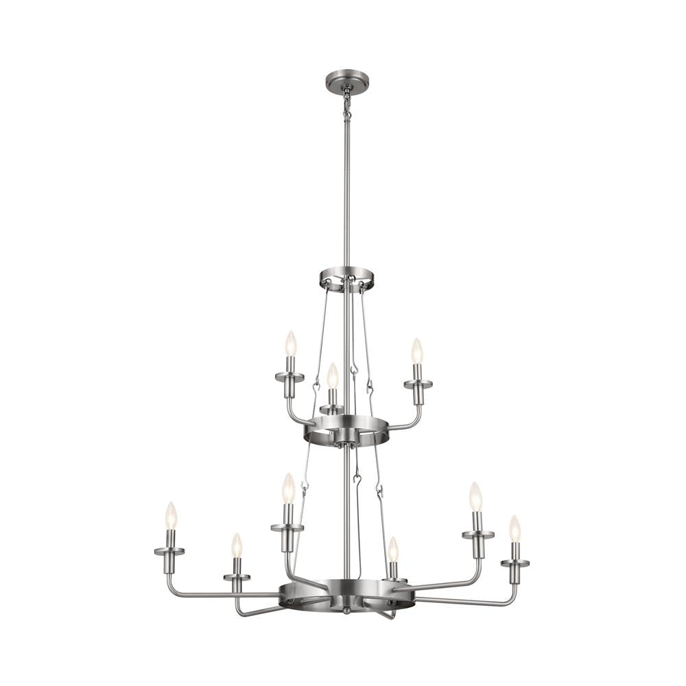 KICHLER 52452CLP Vetivene 40" 9 Light Chandelier Classic Pewter