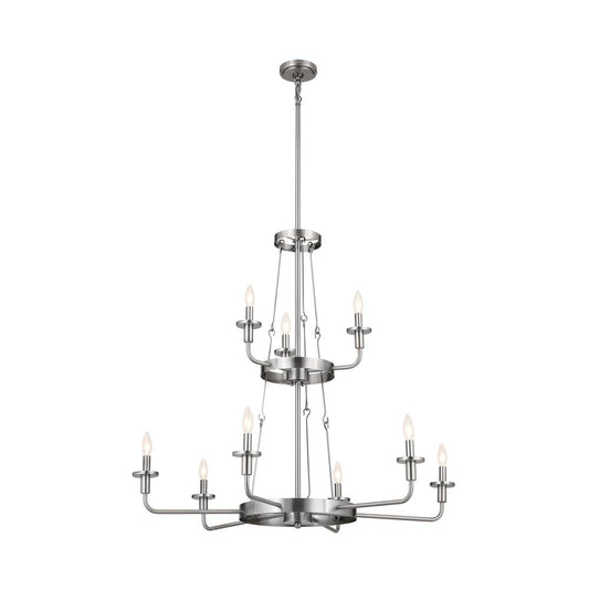 KICHLER 52452CLP Vetivene 40" 9 Light Chandelier Classic Pewter