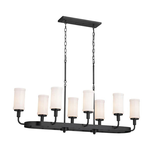 KICHLER 52453BKT Vetivene 46.5" 8 Light Linear Chandelier Textured Black