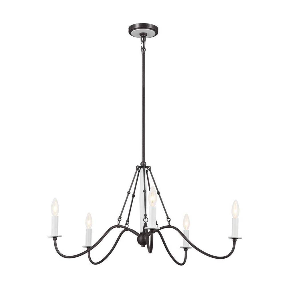 KICHLER 52455AVI Freesia 31.25" 5 Light Chandelier Anvil Iron