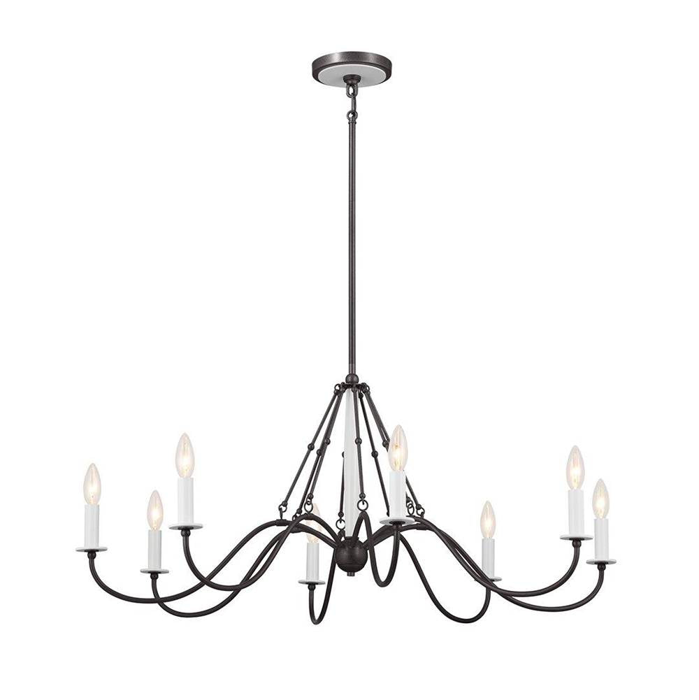 KICHLER 52456AVI Freesia 38" 8 Light Chandelier Anvil Iron