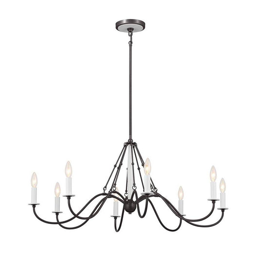 KICHLER 52456AVI Freesia 38" 8 Light Chandelier Anvil Iron
