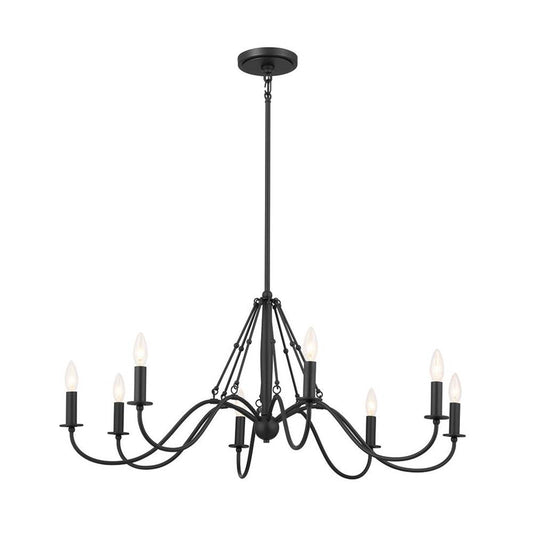 KICHLER 52456BKT Freesia 38" 8 Light Chandelier Textured Black