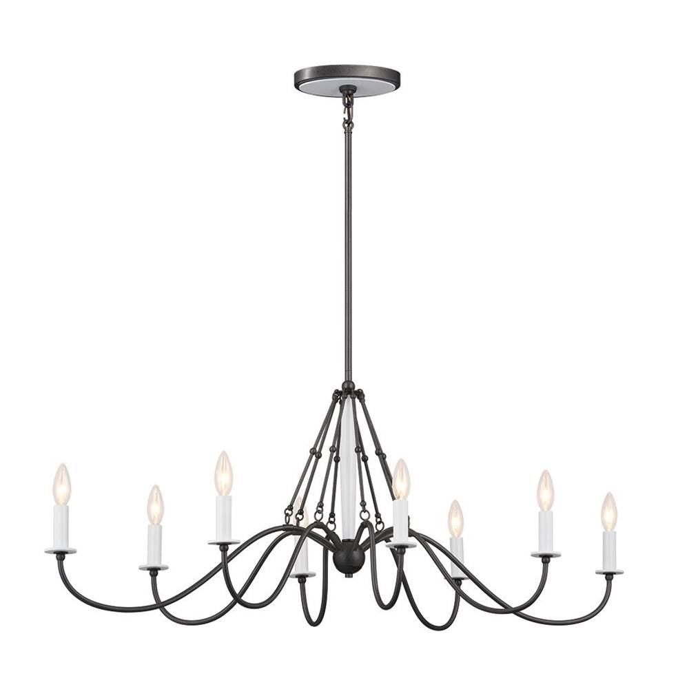 KICHLER 52457AVI Freesia 44" 8 Light Oval Chandelier Anvil Iron