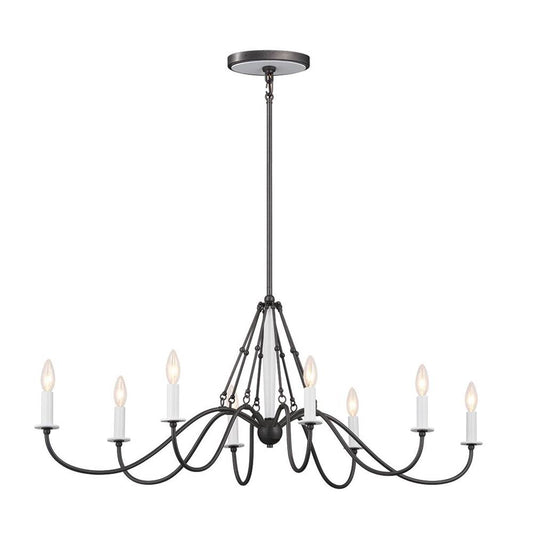 KICHLER 52457AVI Freesia 44" 8 Light Oval Chandelier Anvil Iron