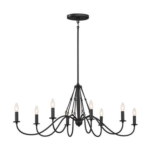 KICHLER 52457BKT Freesia 44" 8 Light Oval Chandelier Textured Black
