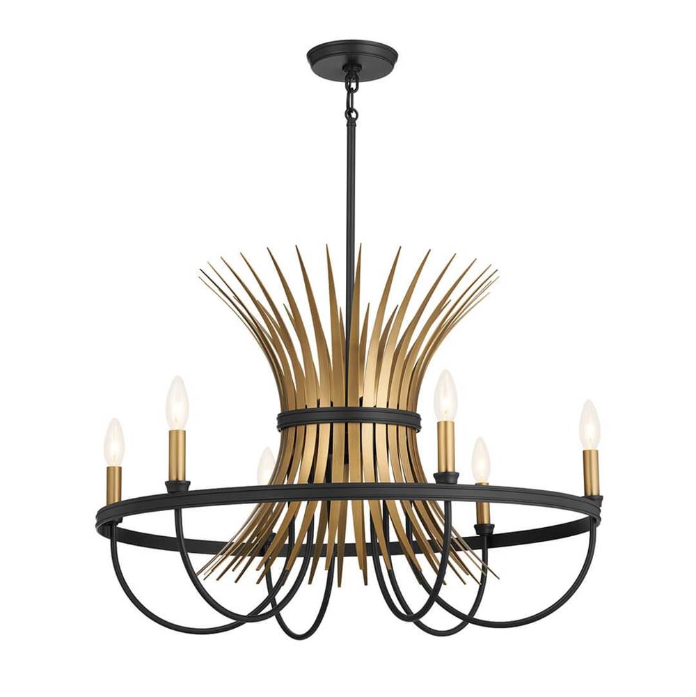 KICHLER 52458BK Felicity 29" 6 Light Chandelier Black
