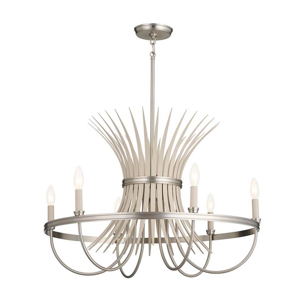 KICHLER 52458NI Felicity 29" 6 Light Chandelier Brushed Nickel