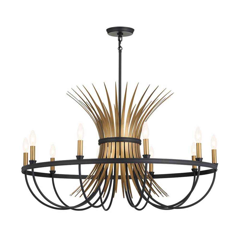 KICHLER 52459BK Felicity 37" 9 Light Chandelier Black